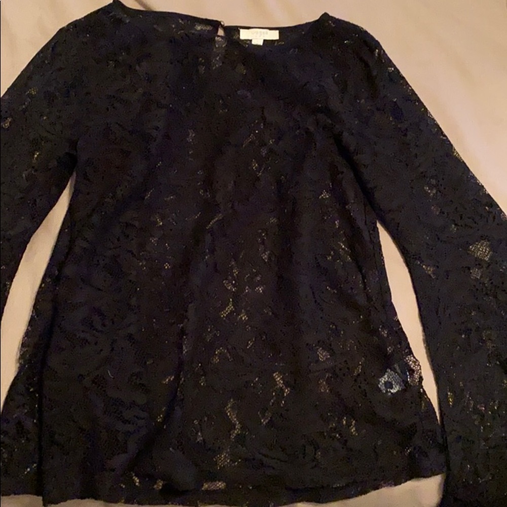 Umgee brand Black bell sleeved lace top